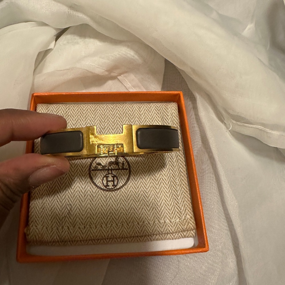 Gold and Brown Hermes Bracelet